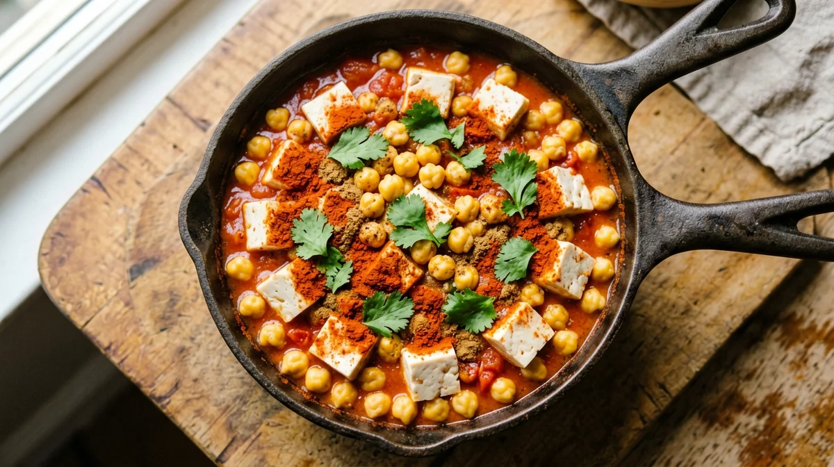 Shakshuka vegana di tofu e ceci