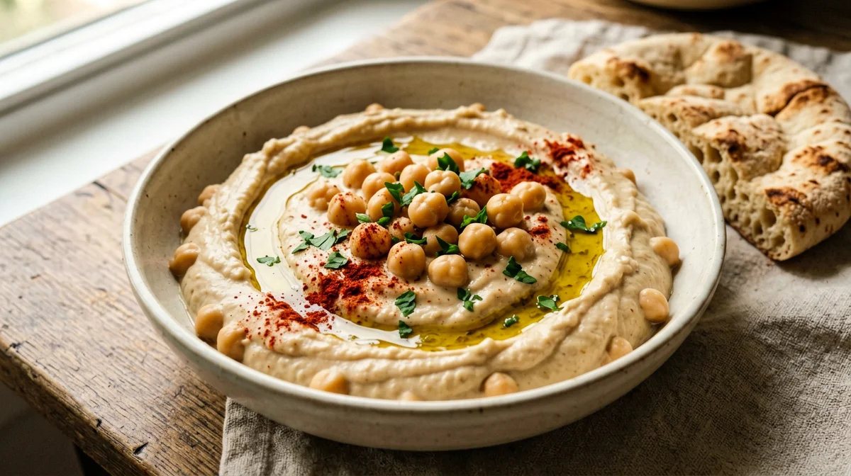 Msabbaha: ceci caldi con tahini, limone e pita