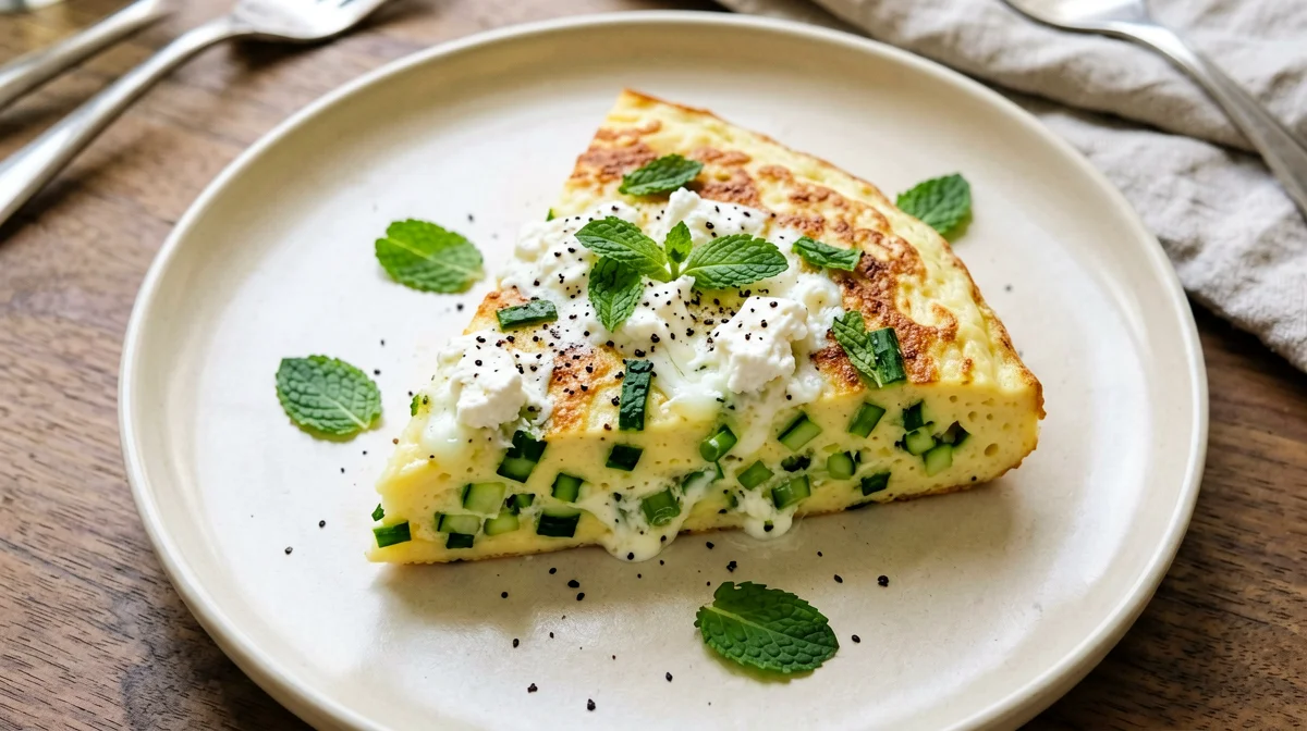 Greek courgette frittata with mint and feta
