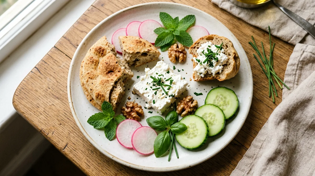 Nan-e panir-o sabzi: pane, feta, erbe fresche e noci