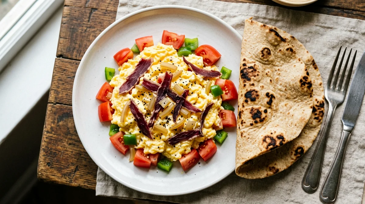 Machacado con huevo: uova con bresaola alla messicana
