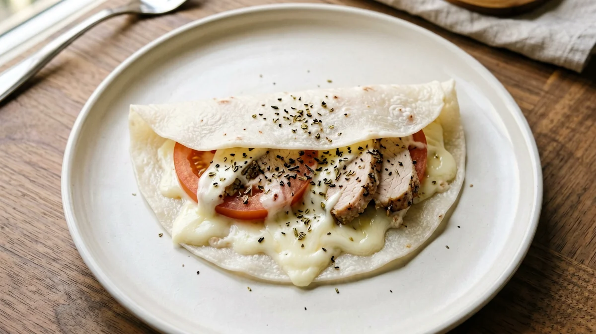 Tapioca brasiliana con formaggio, pomodoro e origano