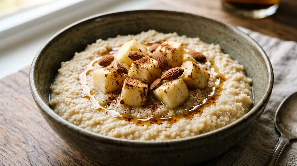 Quinoa con manzana peruviana alla cannella