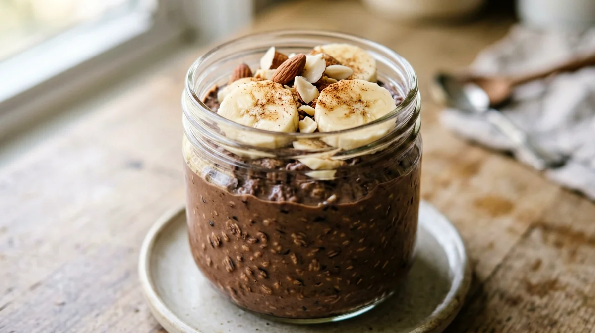 Mexican chocolate overnight oats with cinnamon and chilli