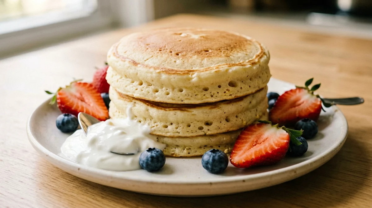 Japanese soufflé pancakes with berries