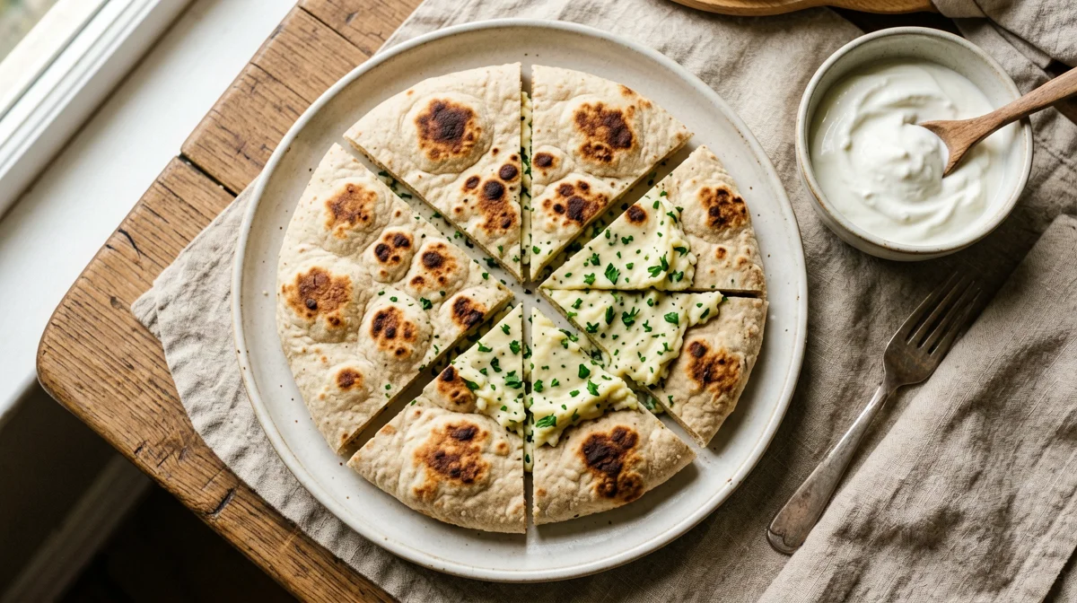 Aloo paratha integrale leggero con yogurt