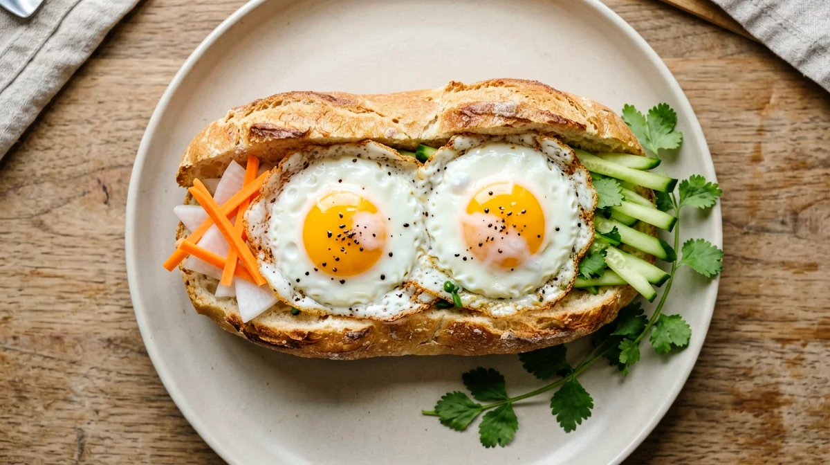 Bánh mì all'uovo con verdure in agrodolce