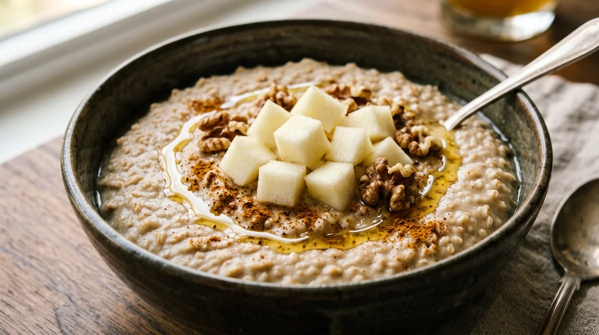 Porridge al chai con cardamomo, zenzero e pere