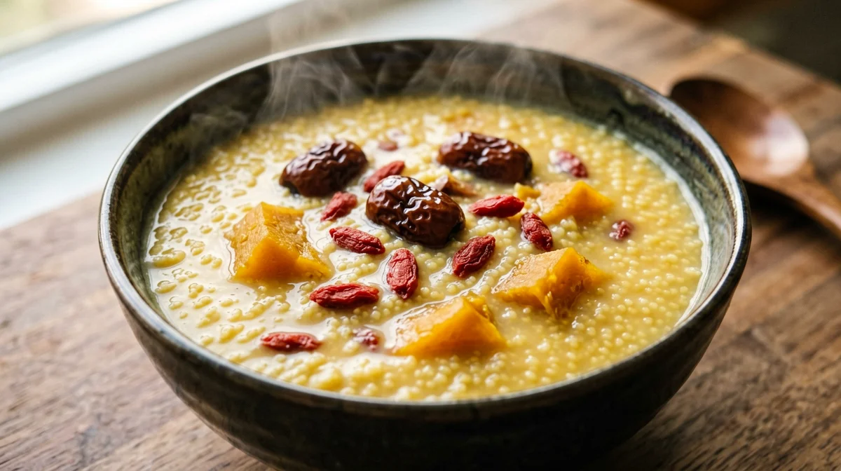 Xiaomi zhou: porridge cinese di miglio e zucca