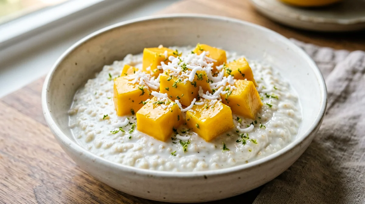 Quinoa al latte di cocco con mango e lime