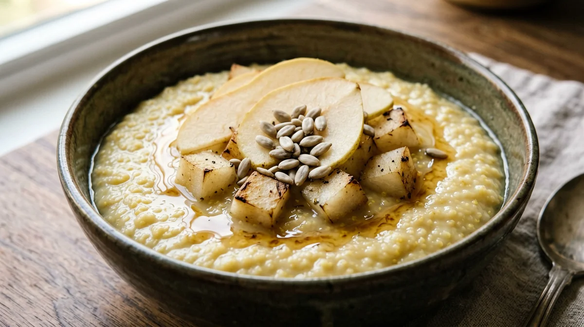 Amaranth porridge with pears and cardamom