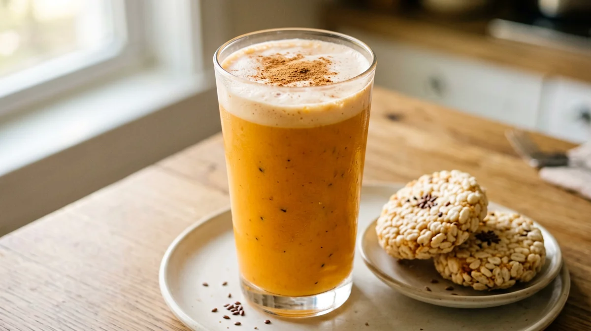 Persimmon, cinnamon and rice drink smoothie