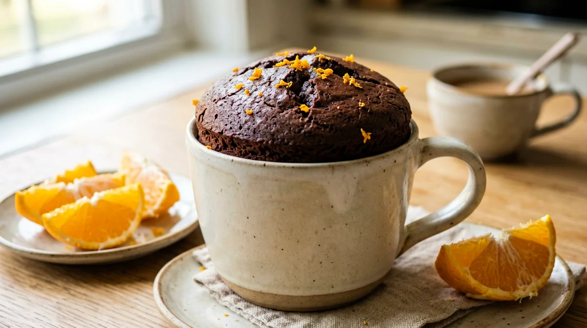 Almond flour chocolate orange mug cake