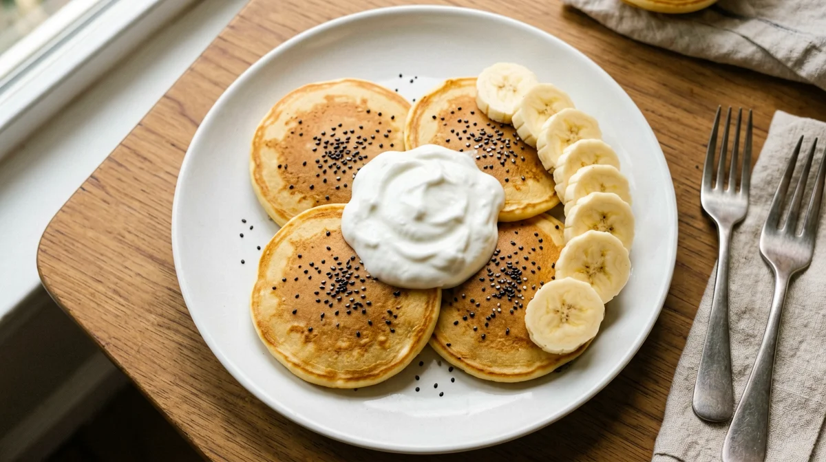 Pancake di miglio e banana con semi di chia