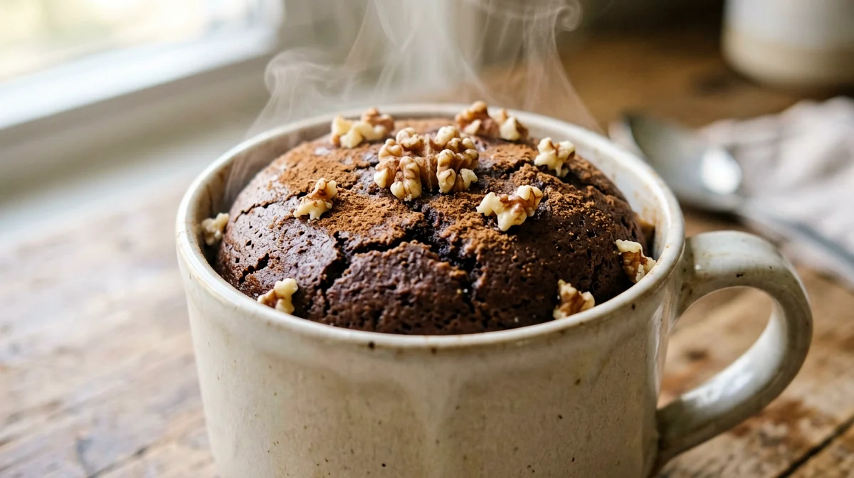 Banana bread in tazza al grano saraceno e noci