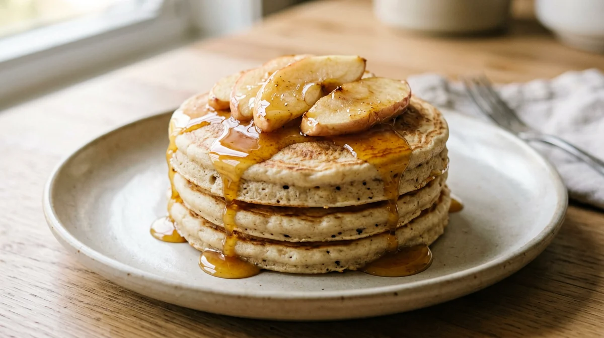 Pancake integrali con mela caramellata e cannella