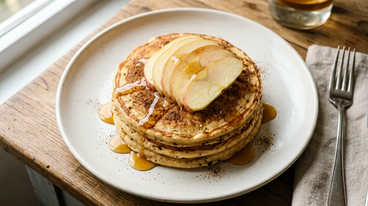 Pancake di fiocchi d'avena e mela grattugiata