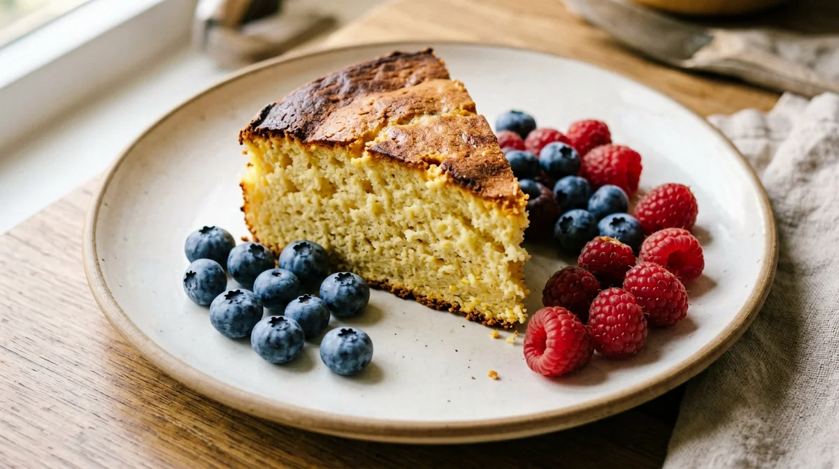 Skillet cornbread with mixed berries