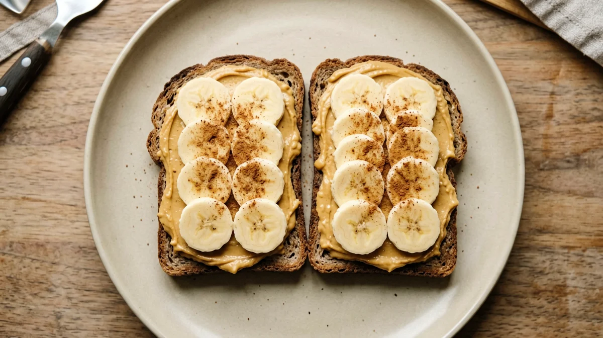 Pane di segale con burro di arachidi e banana