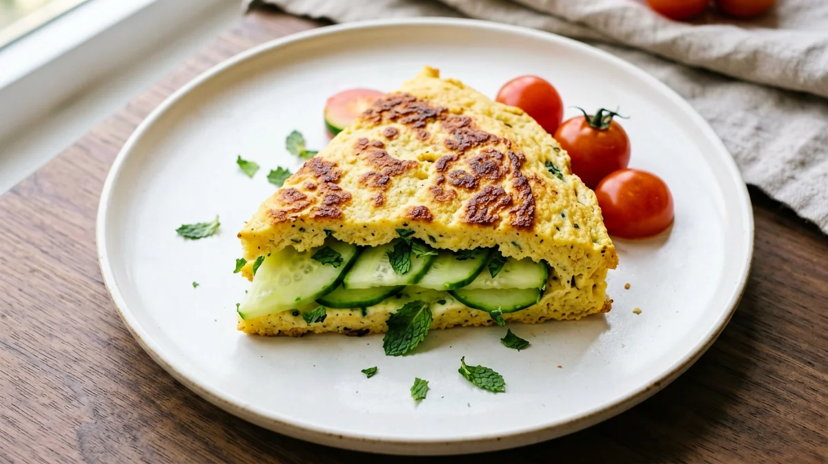 Chickpea flour frittata with zucchini and mint