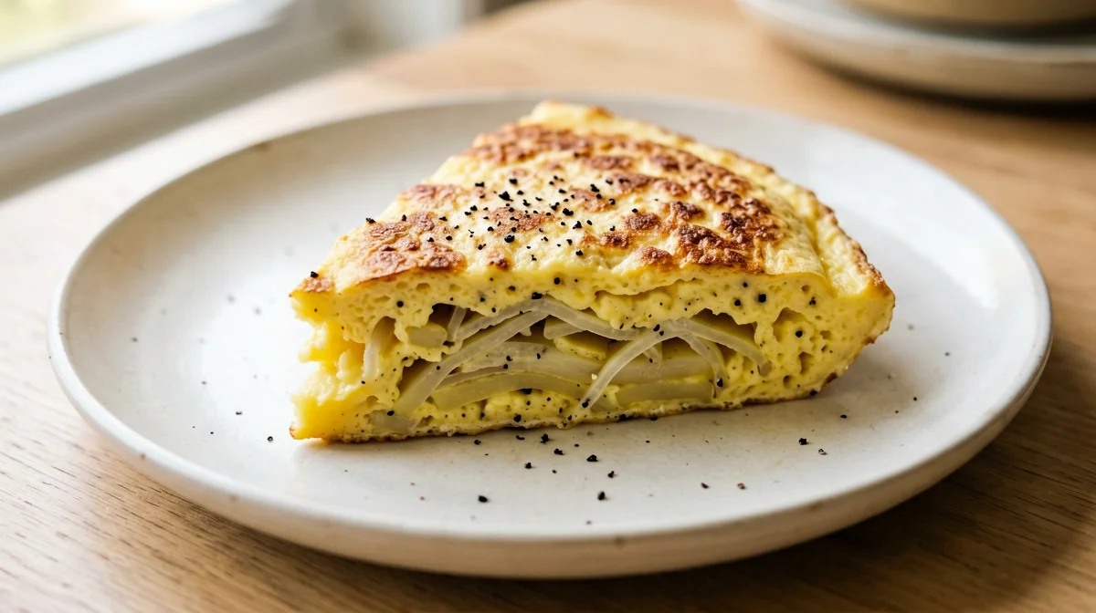 Vegan Spanish potato tortilla with chickpea flour