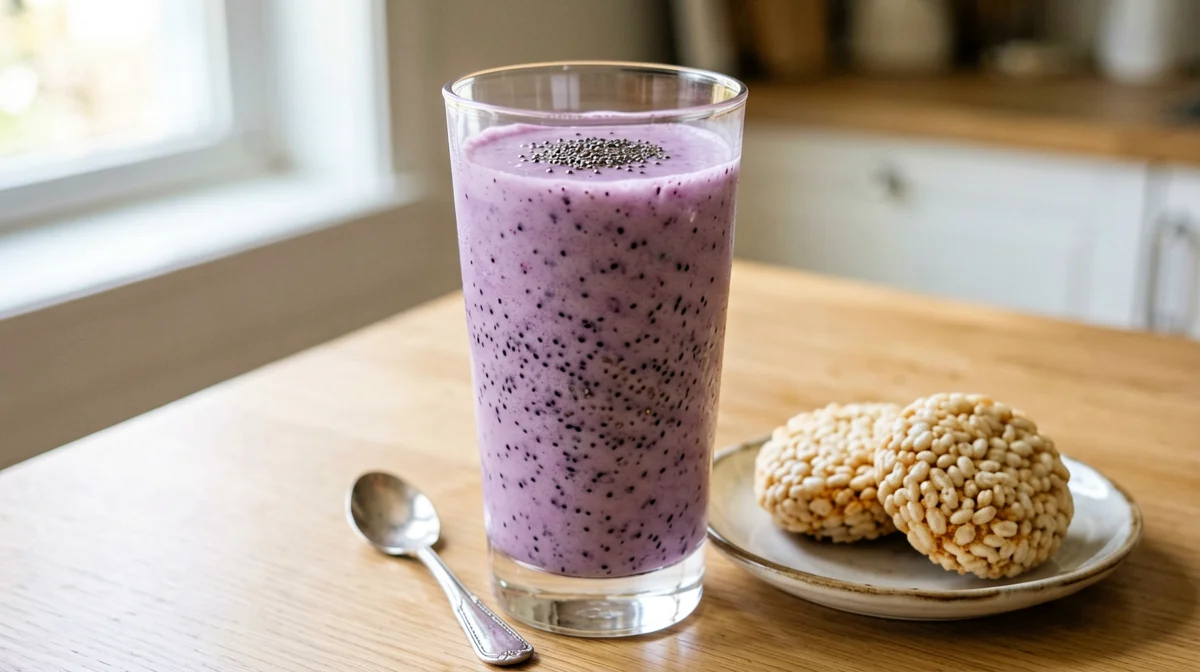Kefir berry smoothie with chia seeds