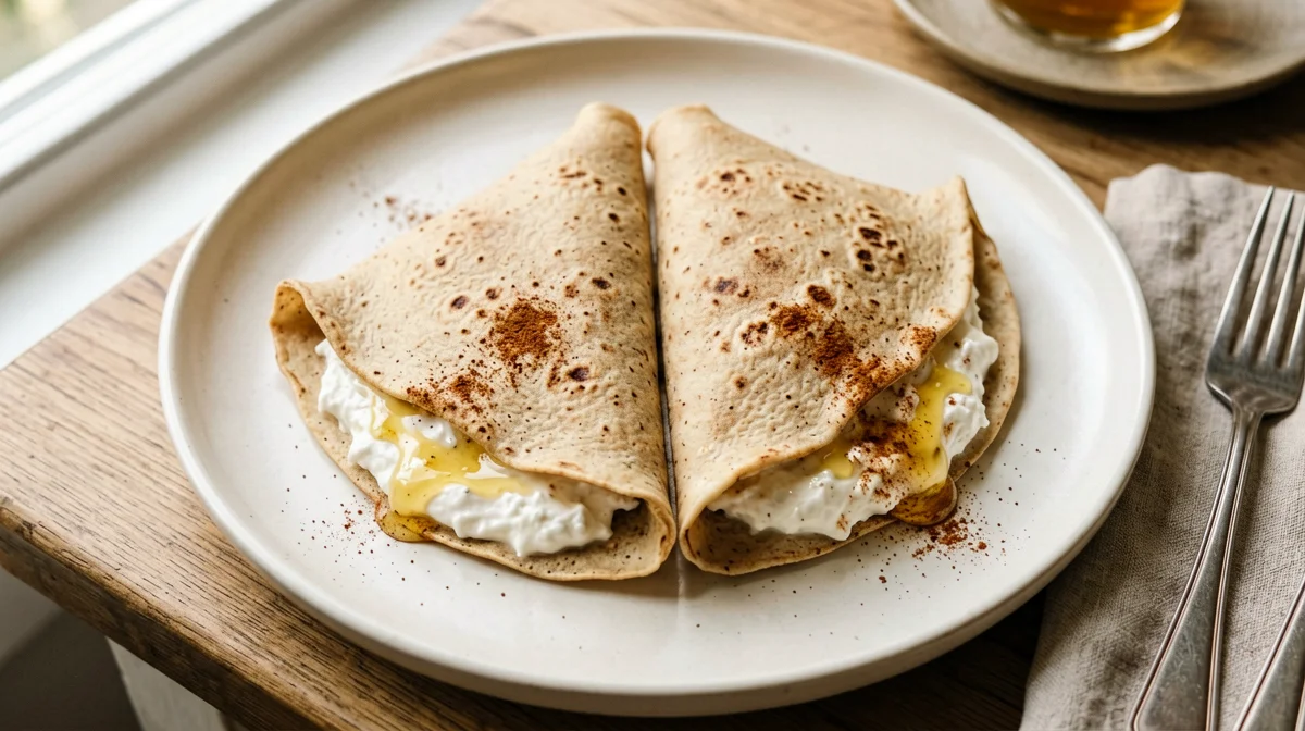 Crespelle di farina di castagne con ricotta e miele