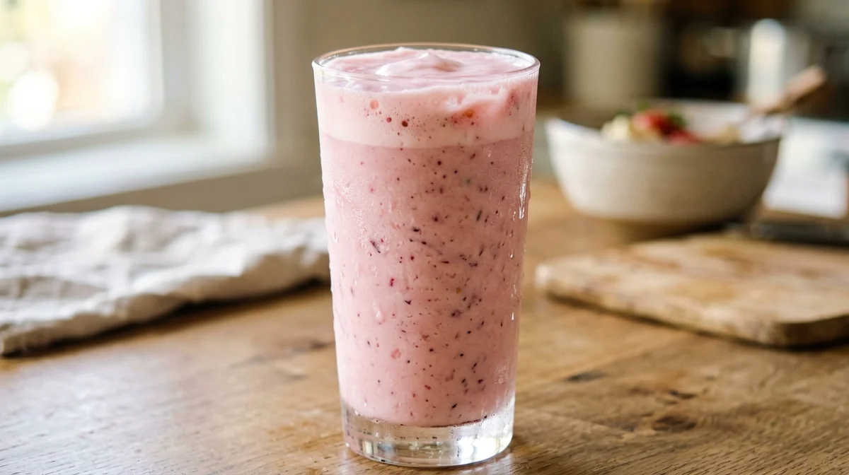 Skyr, strawberry and banana protein shake