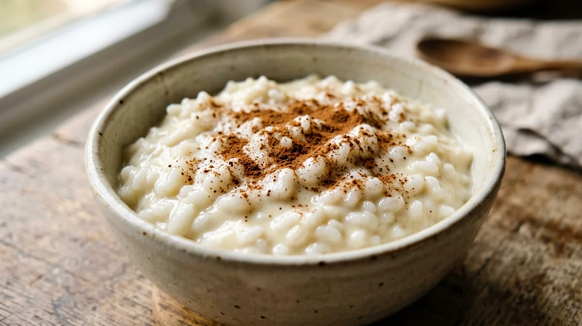 Lactose-free cinnamon rice pudding