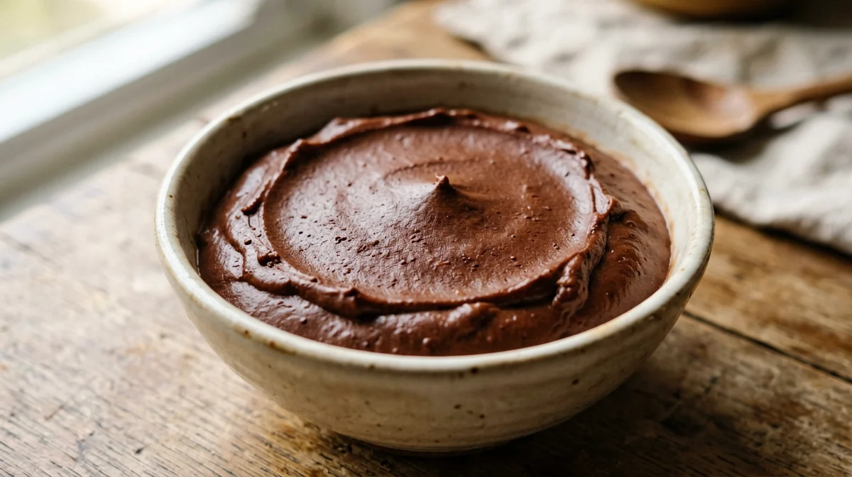 Vegan chestnut cocoa pudding