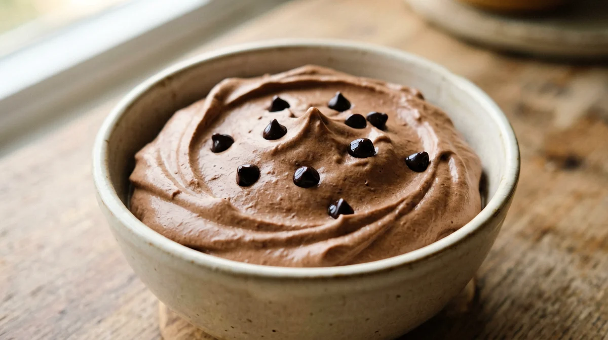 Crema di ricotta light al cacao con gocce di cioccolato