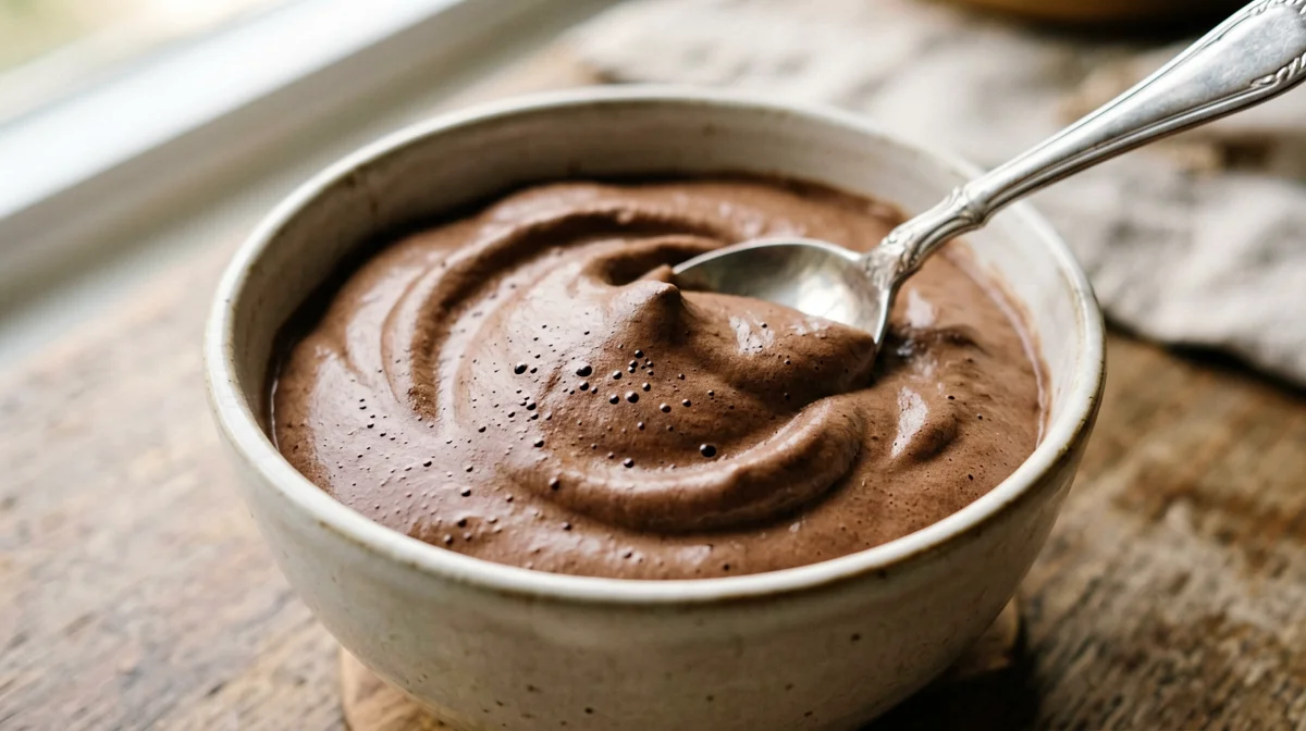 Dark chocolate mousse with Swiss meringue