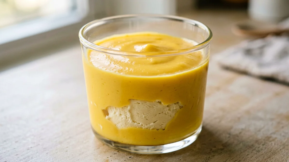 Mousse vegana di mango allo yogurt di soia