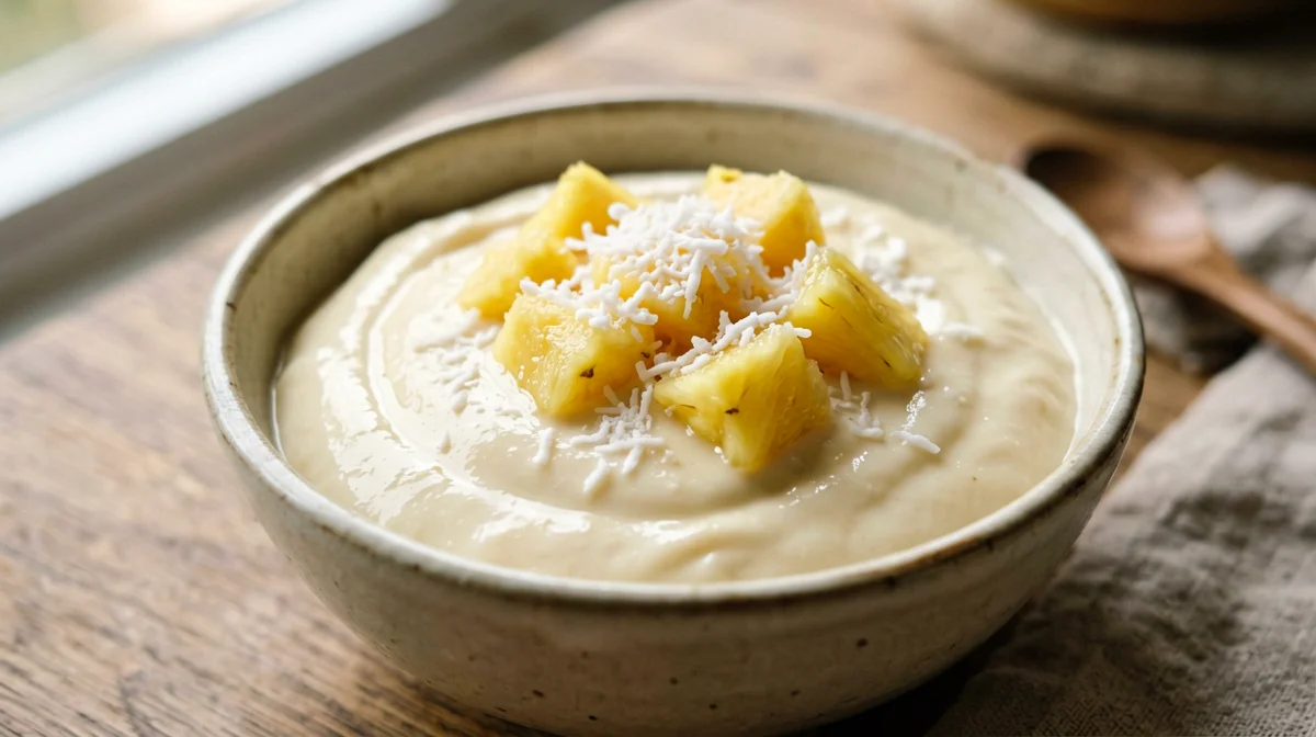 Crema di riso al cocco con ananas