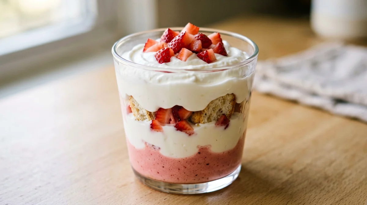 Tiramisù light alle fragole in coppa