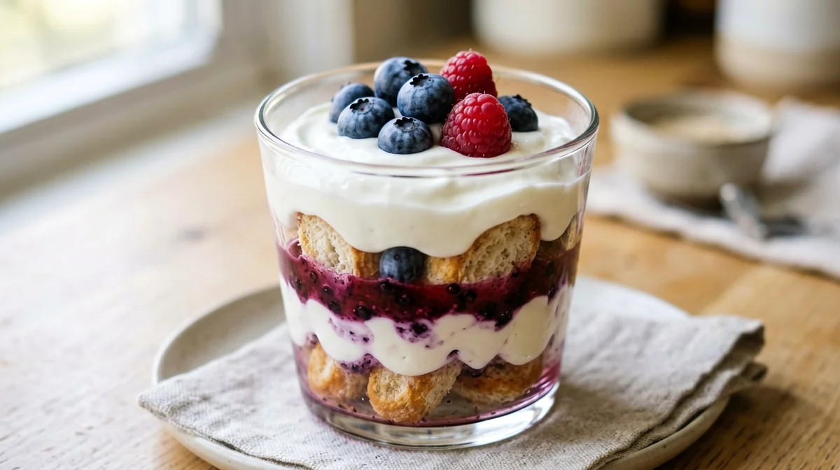 Lactose-free berry tiramisu