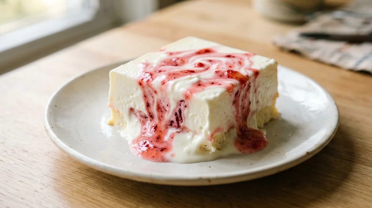 Strawberry Greek yogurt semifreddo