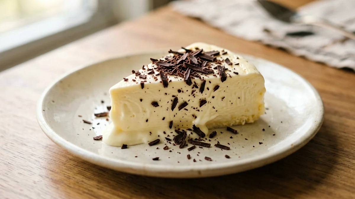 Banana yogurt semifreddo with chocolate shavings