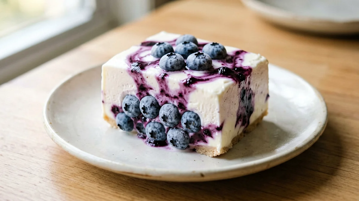 Semifreddo vegano di yogurt di soia ai mirtilli