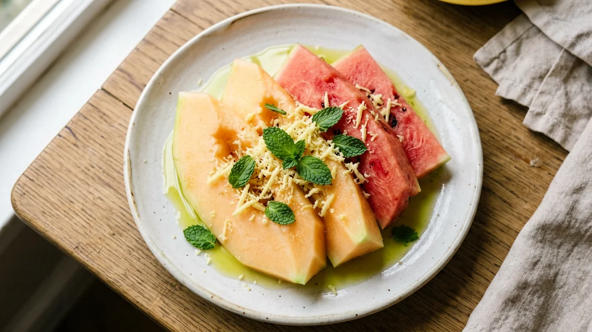 Carpaccio di melone e anguria allo zenzero