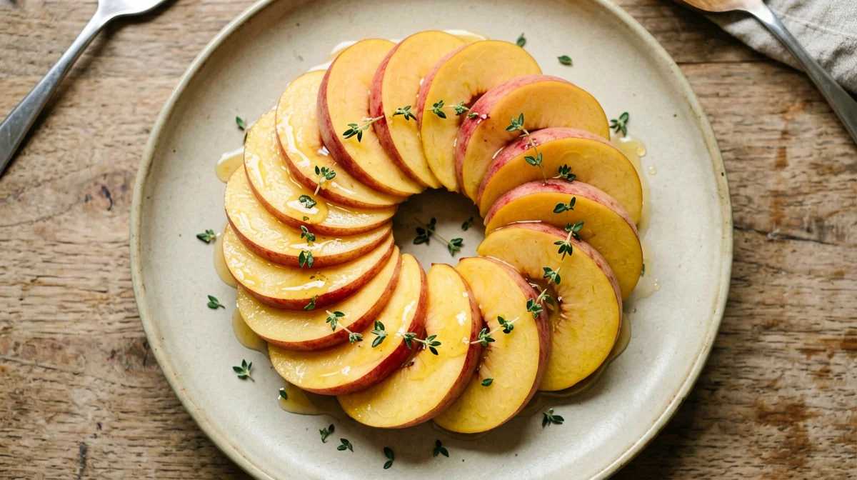 Nectarine carpaccio with thyme and honey