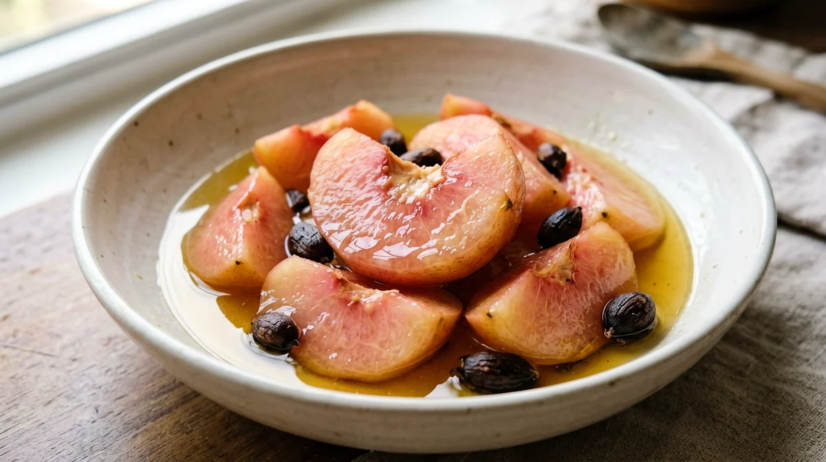 Quinces cooked with honey and cloves