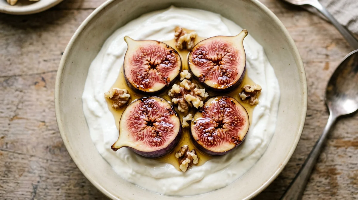 Fichi caramellati con yogurt greco e noci