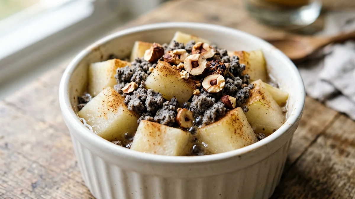 Crumble vegano di pere e nocciole al grano saraceno