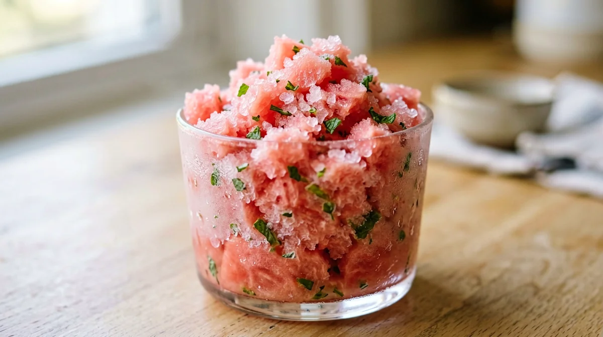 Watermelon mint granita