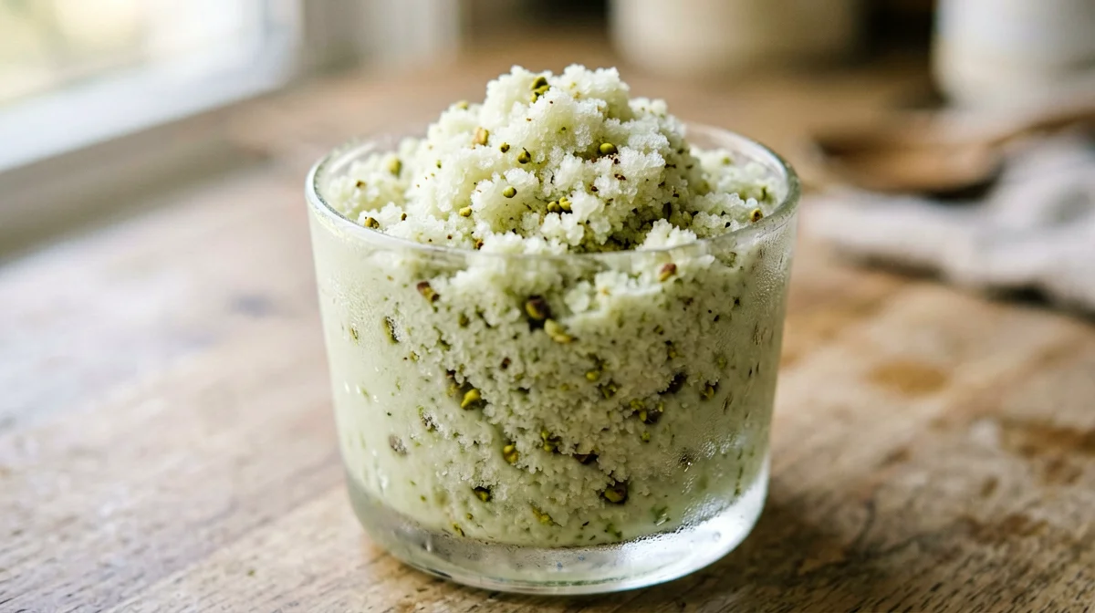 Pistachio granita
