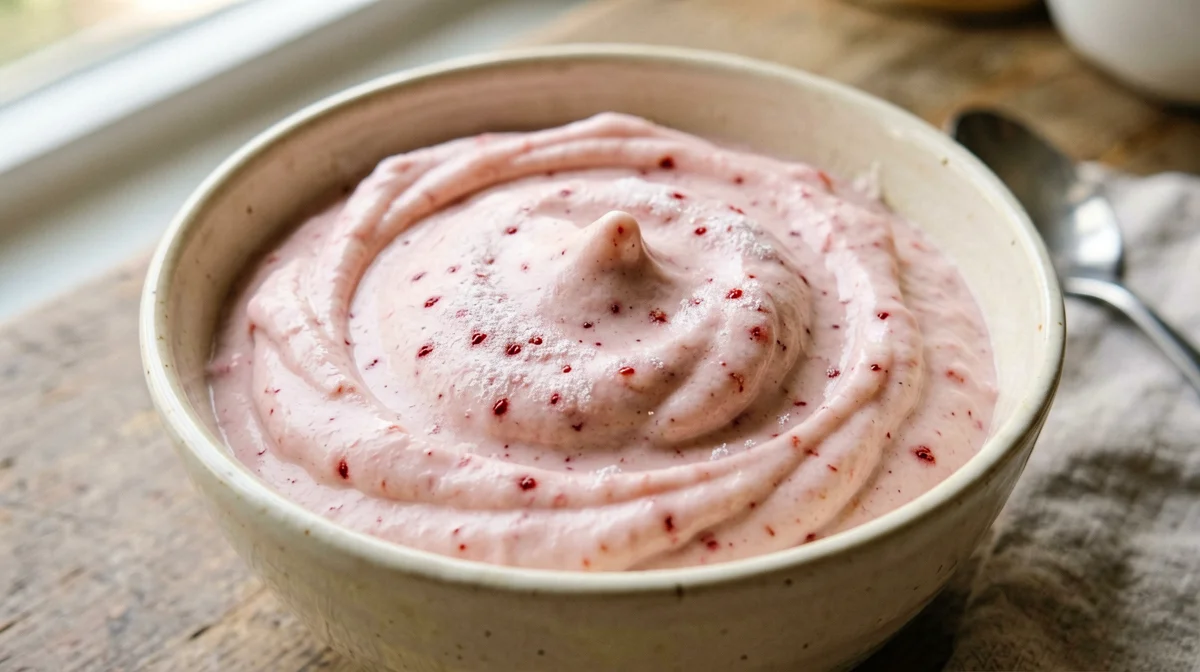 Instant banana strawberry frozen yogurt