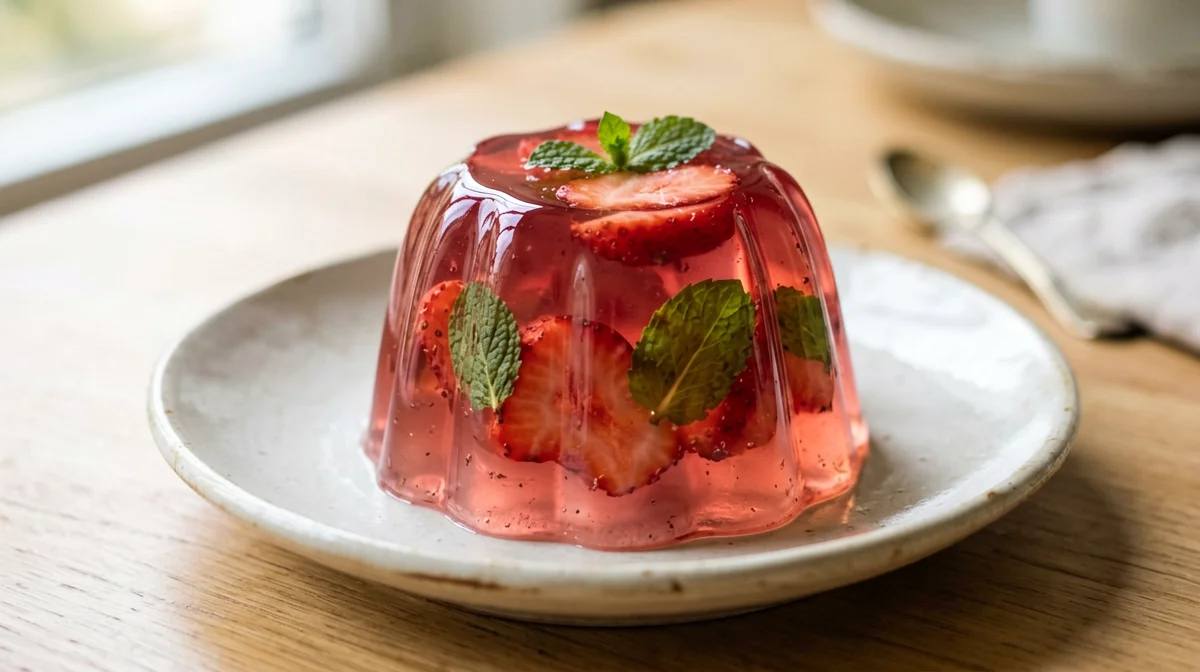 Gelatina di fragole alla menta