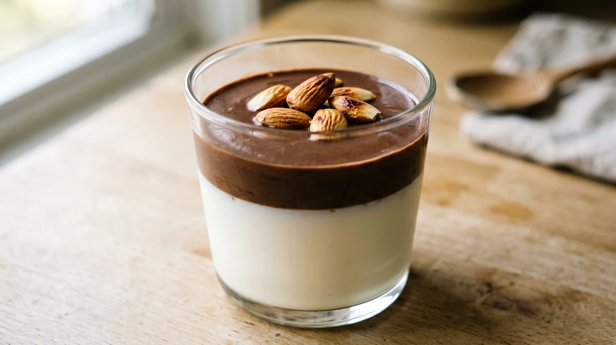 Bianco e nero di mandorla e cacao all'agar