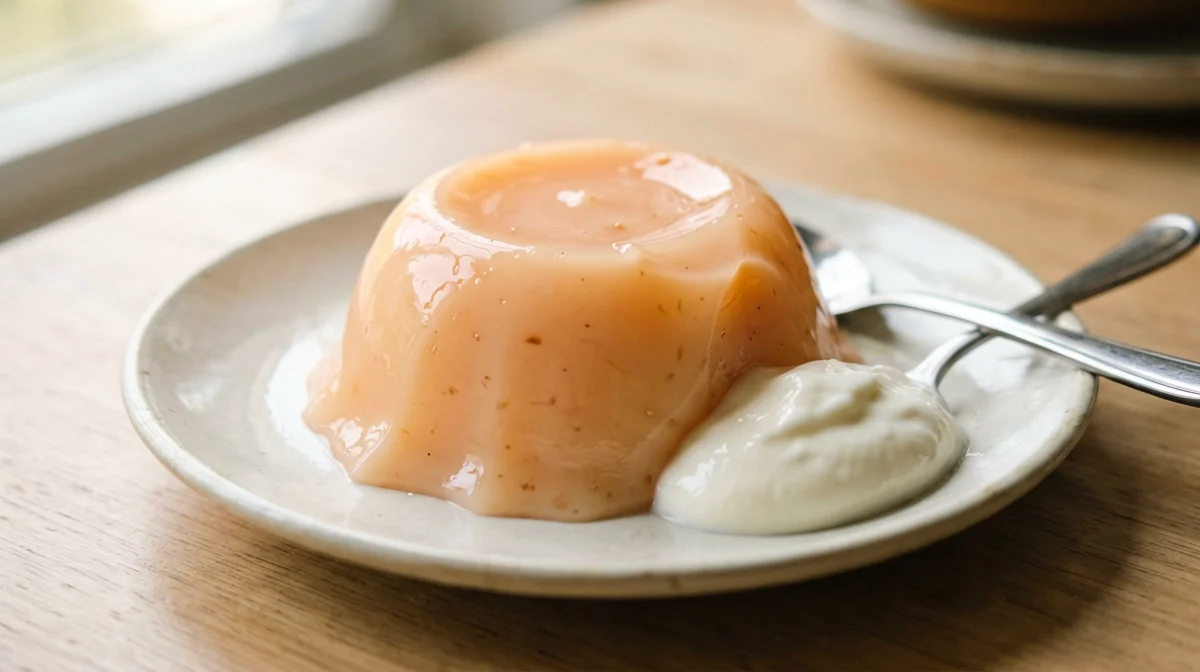 Peach lime jelly with soy yogurt